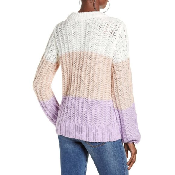 VERO MODA Becca Colorblock Cable sweater, Size M - Picture 3 of 11